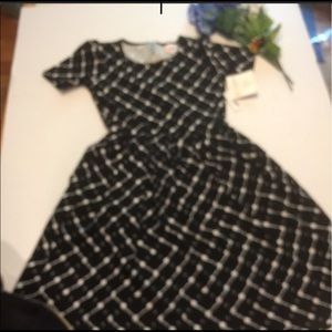 BNWT! HTF! LuLaRoe S Amelia White/Cream on Black